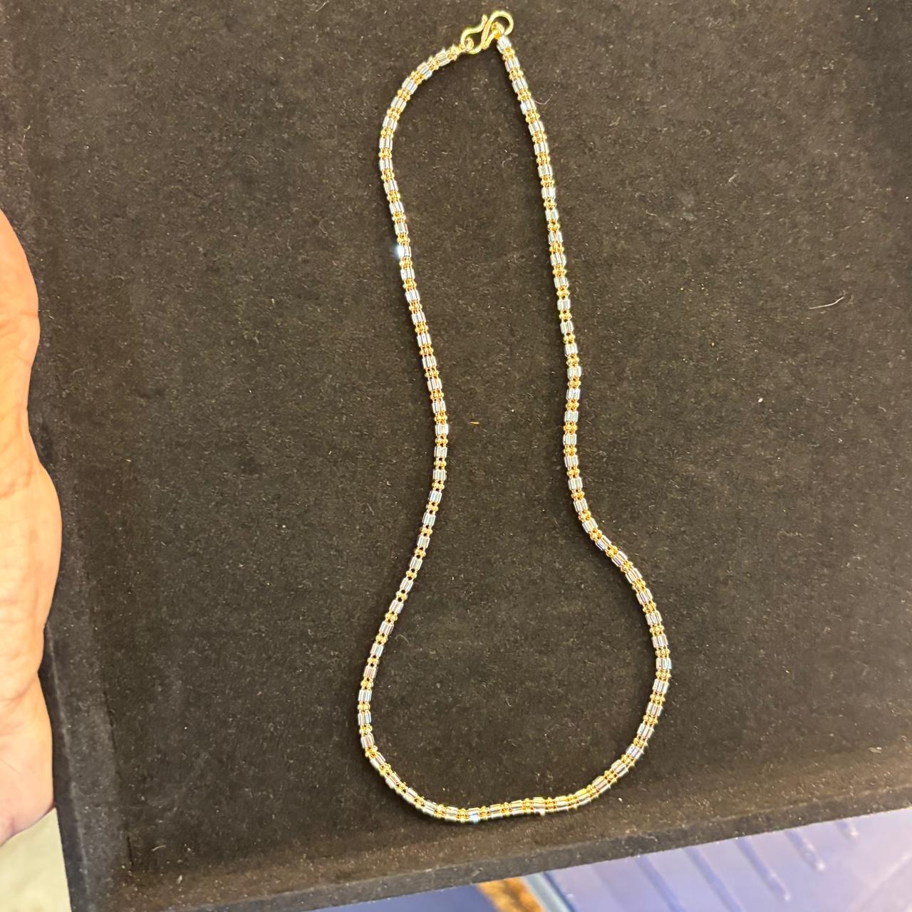 matar maala chain in gold silver bubbles