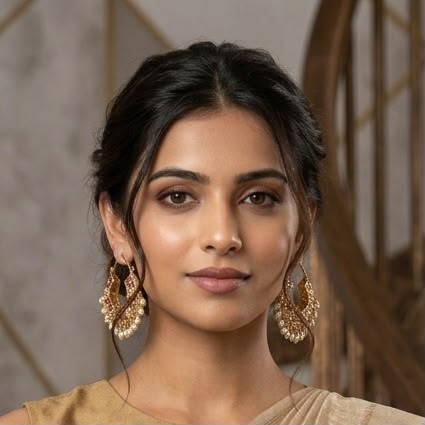 Jadau two sided ruby hoops balis in gold plating