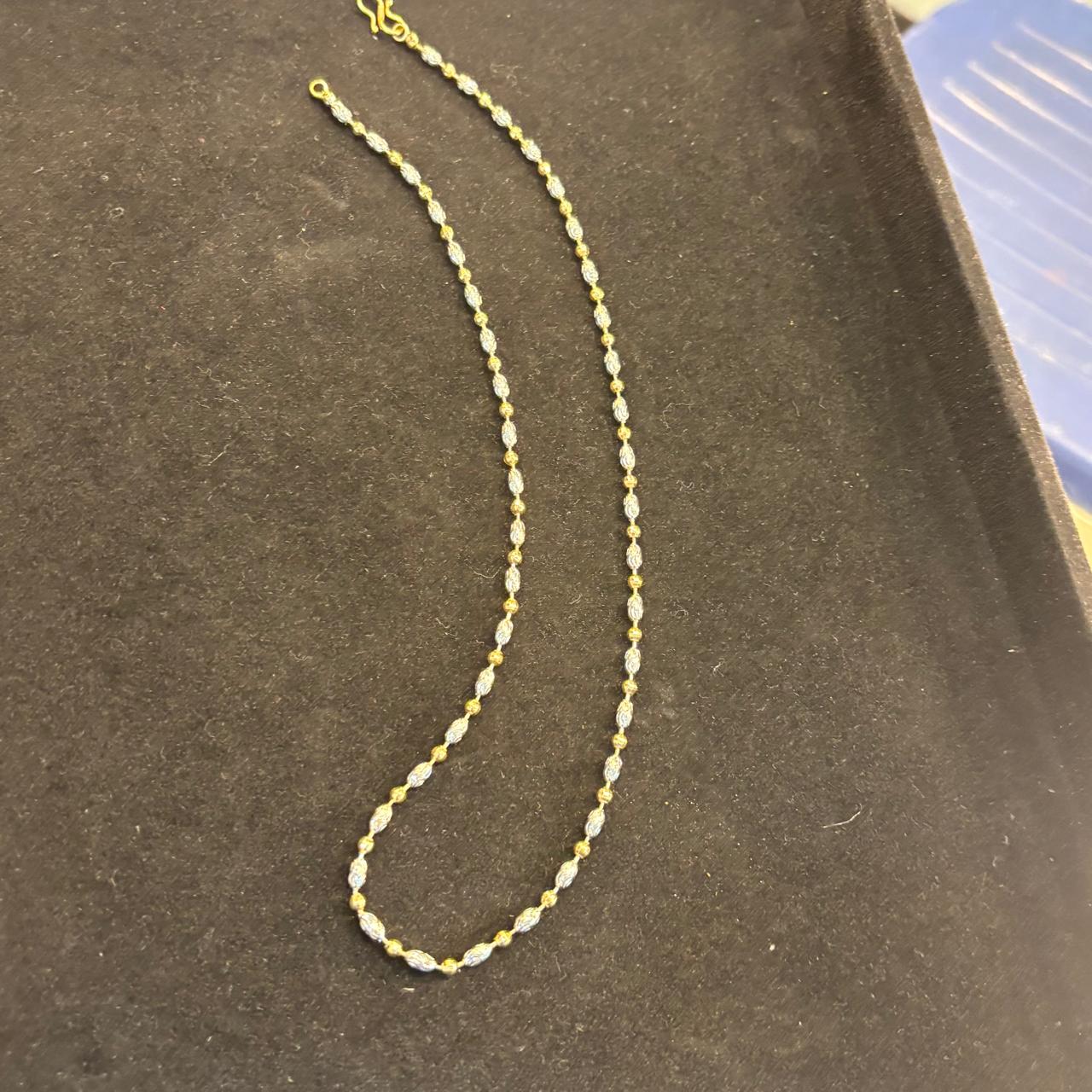 matar maala chain in gold silver bubbles