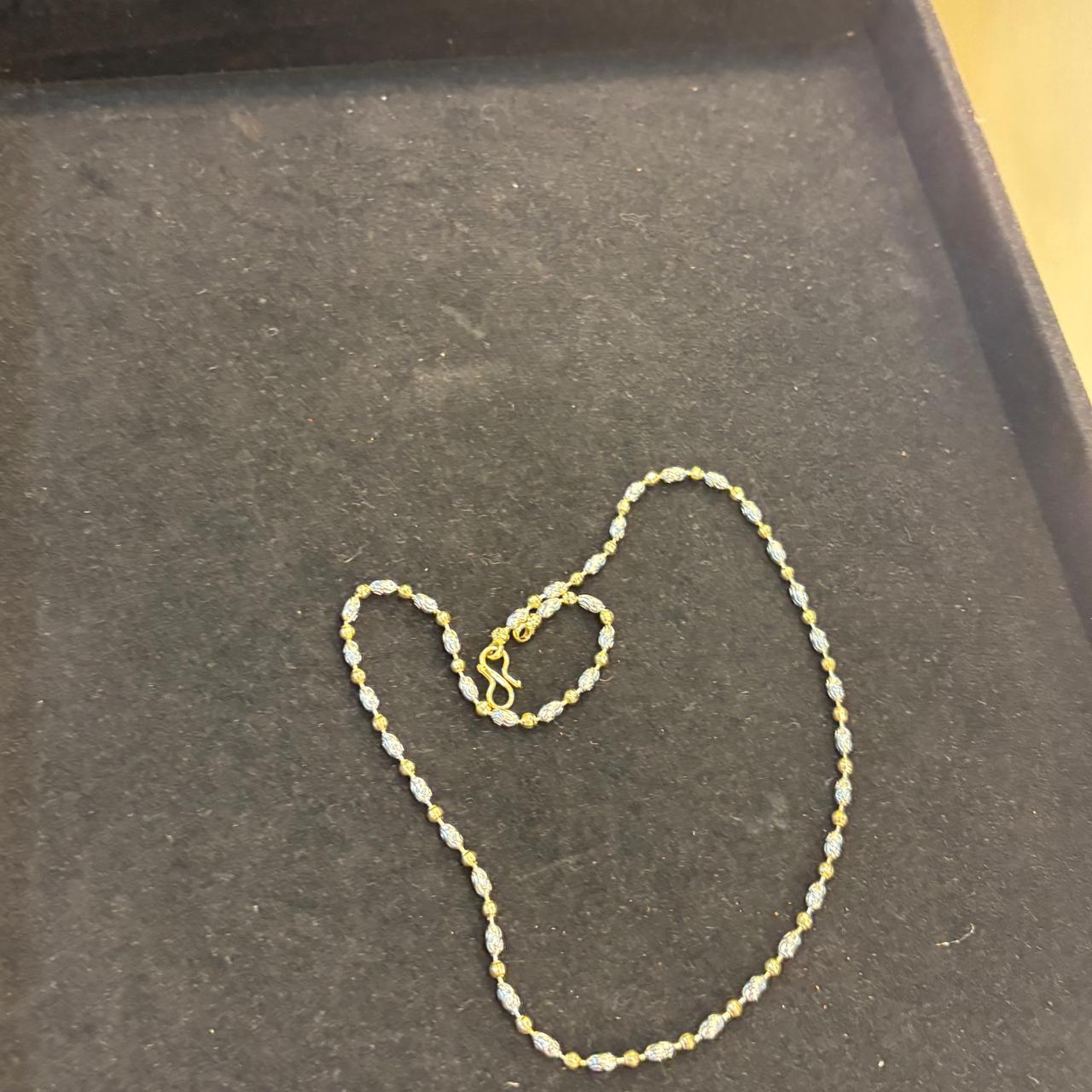 matar maala chain in gold silver bubbles