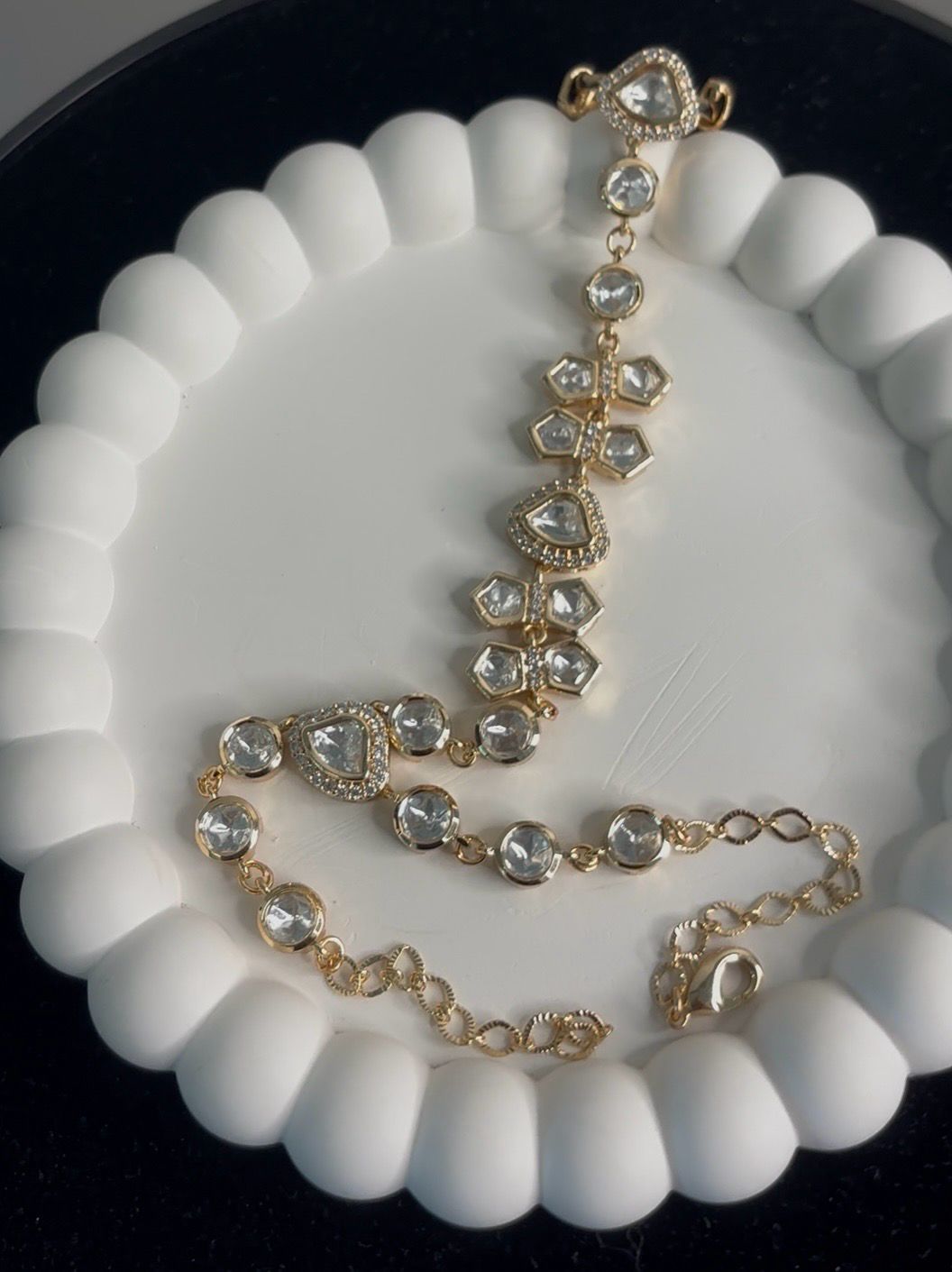 Modern polki kundan hand harness for the royal aura