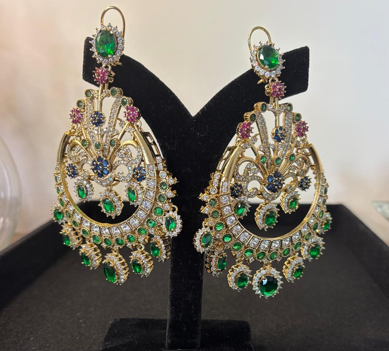 Multicolored Victorian dangler  Earrings , Bold statement  earrings