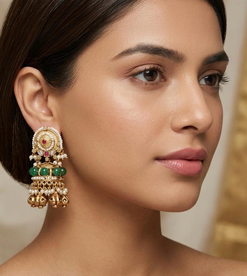 rajwada royal  heritage jhumka earrings 