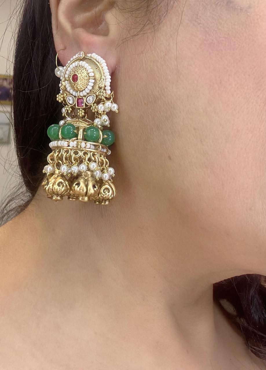 rajwada royal  heritage jhumka earrings 